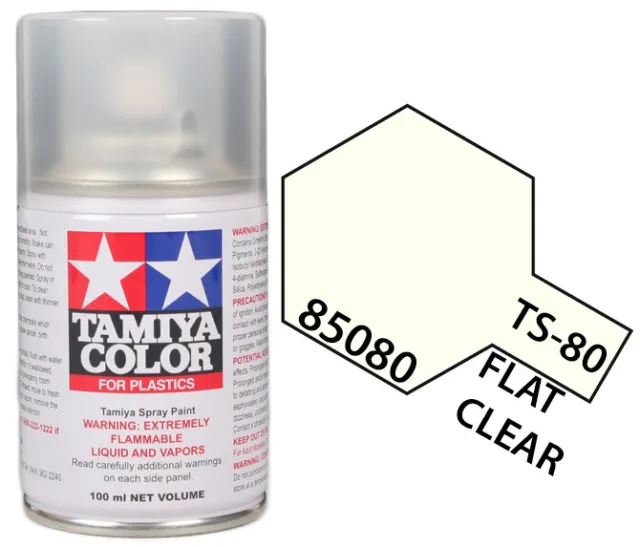 Tamiya 85080 TS-80 Matte Flat Clear Top Coat Lacquer Spray Paint 100ml - US