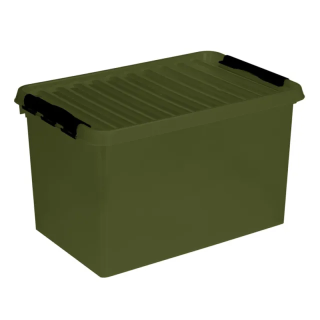 3 Stück - Sunware Q-Line Aufbewahrungsbox 62 Liter - 60x40x34cm - grün/schwarz