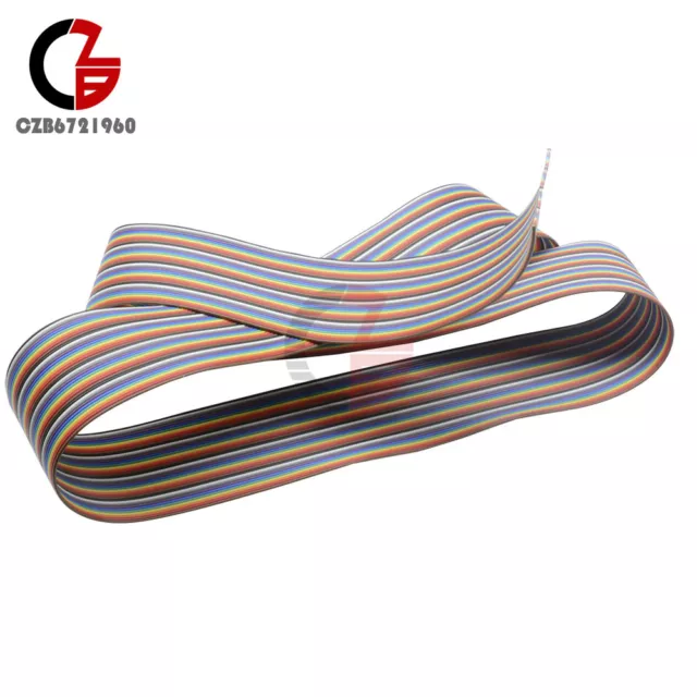 1M 3.3ft 40 Pin Flat Color Rainbow Ribbon IDC Cable Wire Rainbow Cable