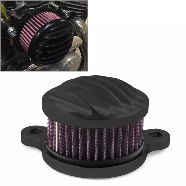 Schwarz Luftfilter Ansaugfilter Passend für Harley Sportster XL883 1200 48 72