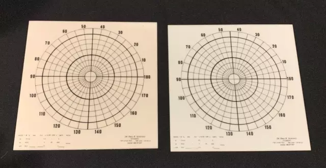 Optometry Optometrist Eye Doctor Exam Test Polar Chart Graphs Slides Acrylic VTG