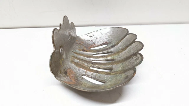Antique Brass Wall Mount Soap Holder Dish Old Bathroom Fixture Art Nouveau Deco 3