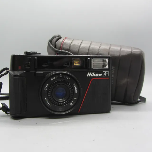 Nikon L35 AF 35mm Film Point And Shoot Camera Black Tested