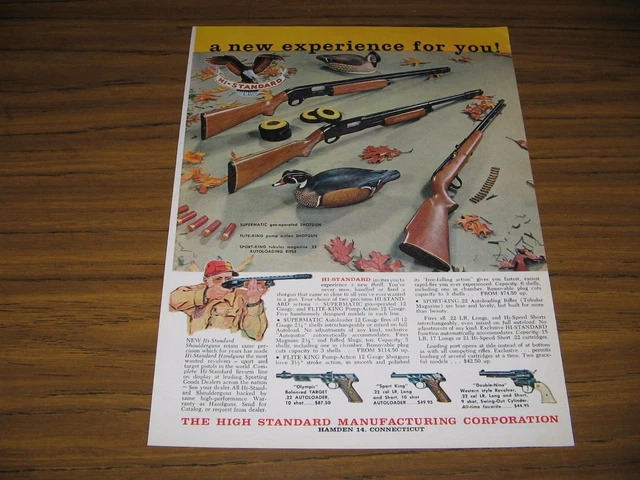 1960 Print Ad High-Standard Hi-Standard Rifles,Shotguns,Pistols Duck Decoys