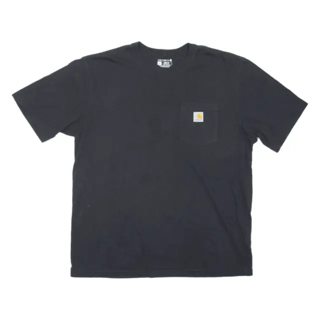 T-shirt abbigliamento da lavoro CARHARTT vestibilità sciolta nera manica corta uomo L