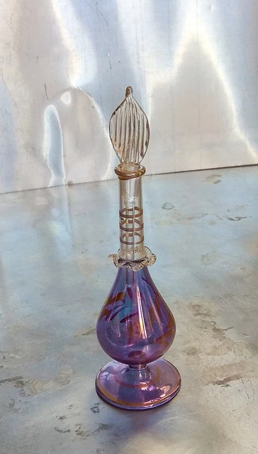 Flacon à Parfum En Verre Soufflé De Murano - Artisanat Italien - Très Bon État