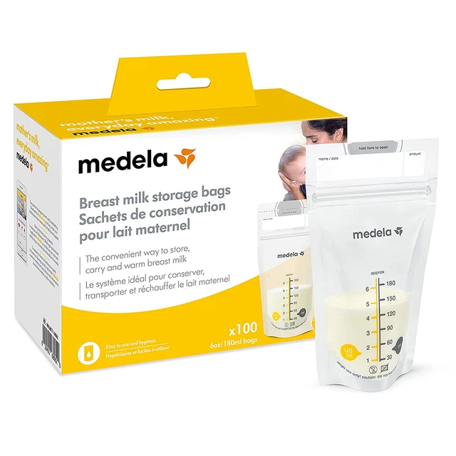 Breast Milk Storage Bags, 100 Count, Ready to Use Breastmilk Bags for Breastfeed