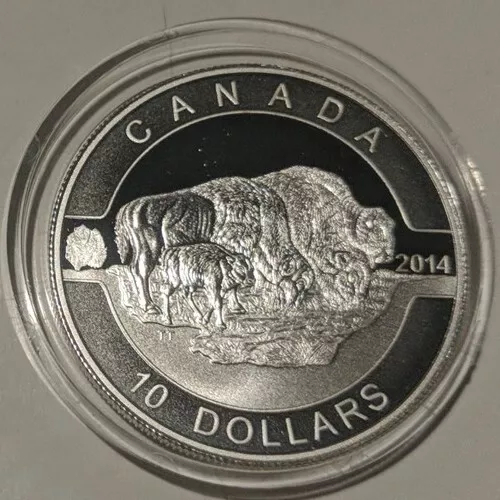 Bison 2014 $10 O Canada 12oz 9999 Silver Proof Coin Buffalo