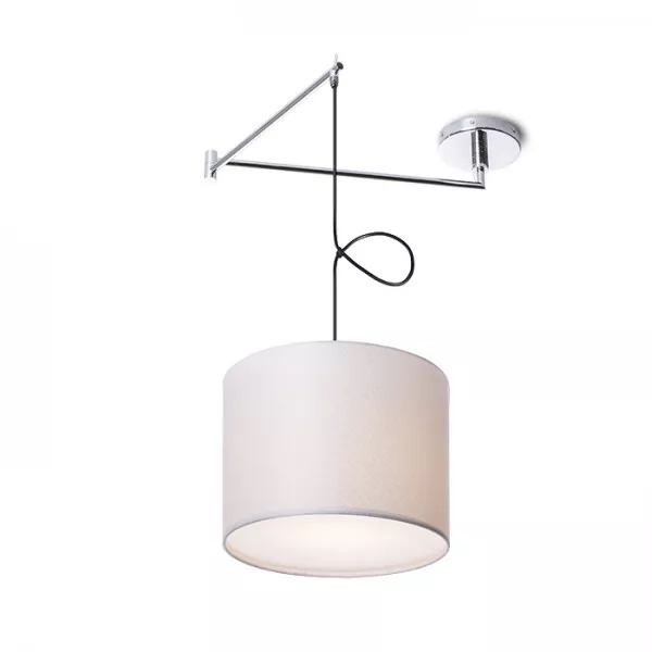 Lampada BROADWAY a sospensione con braccio bianco cromo 230V E27 42W