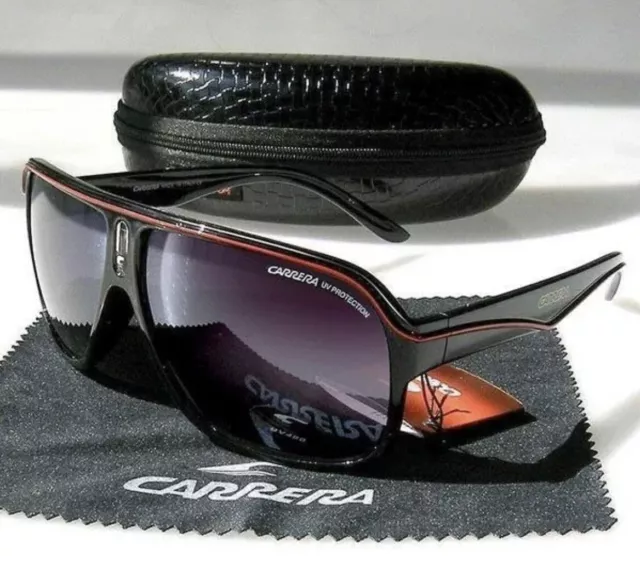 Carrera Champion Classic Occhiali da sole BLACK RED UV400 protezione POCHI PEZZI