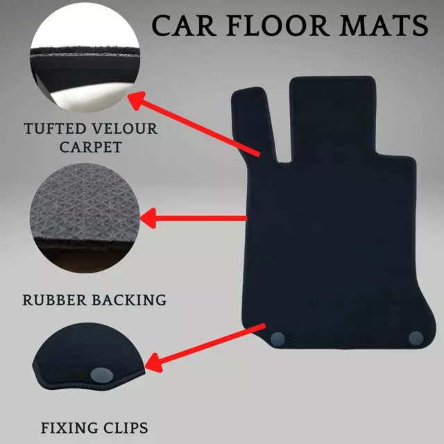 Alfombrillas de terciopelo para el suelo del coche, alfombras negras... 2