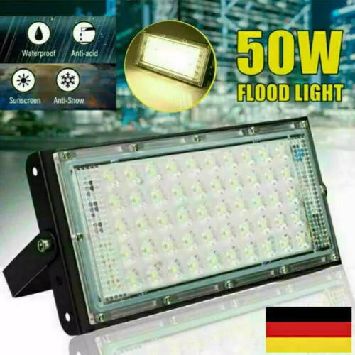 50W LED Baustrahler Flutlicht Strahler Scheinwerfer Fluter Arbeitsleuchte IP65