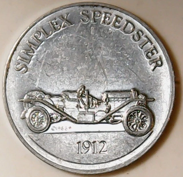 1912 SIMPLEX SPEEDSTER - Sunoco - Antique Car Coin Series - Aluminum