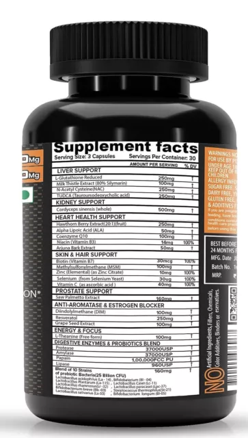 Supplément de soutien en cycle avec TUDCA Cordyceps Support Liver Kidney 90... 2