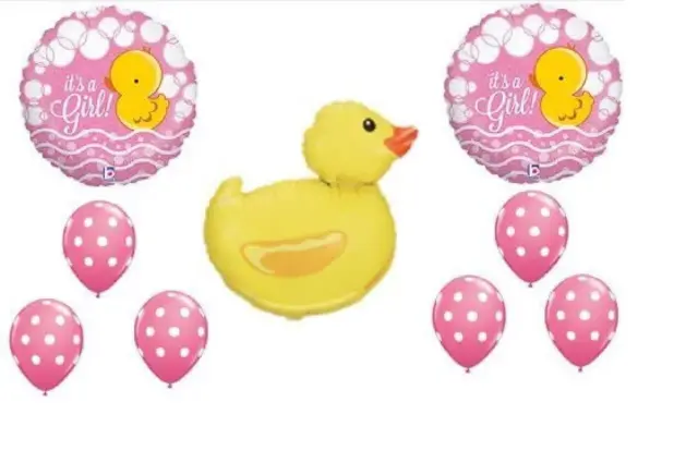 IT'S A GIRL RUBBER DUCKY BABY SHOWER Balloons Decorations Supplies Duck