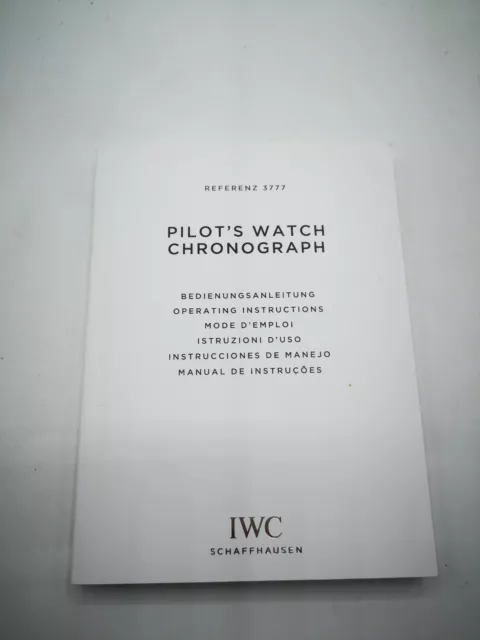 Iwc booklet Pilot's watch Chronograph ref. 3777 new type 2018 original