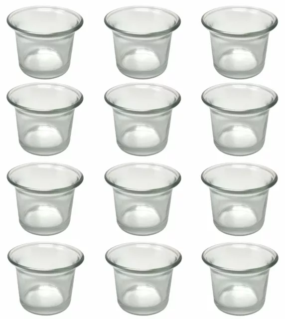 Teelichthalter Glas Klar Teelichtgläser Set Teelichtglas 4,5 cm Teelichter