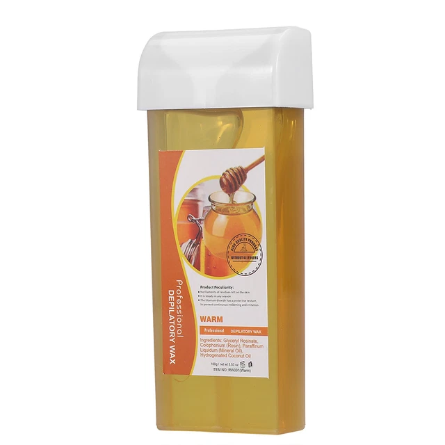 Juego de depilación depilatoria (miel) 100 g cera + 100x papel depilatorio + 5x TC