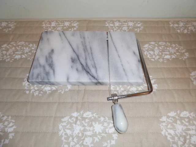 Crate and Barrel Marble Cheese Board and Slicer - Used "As Is"