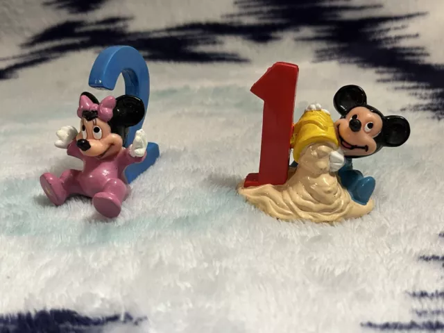 Disney Baby Mickey & Minnie Mouse Birthday Cake Toppers 1st & 2nd Birthdays PVC