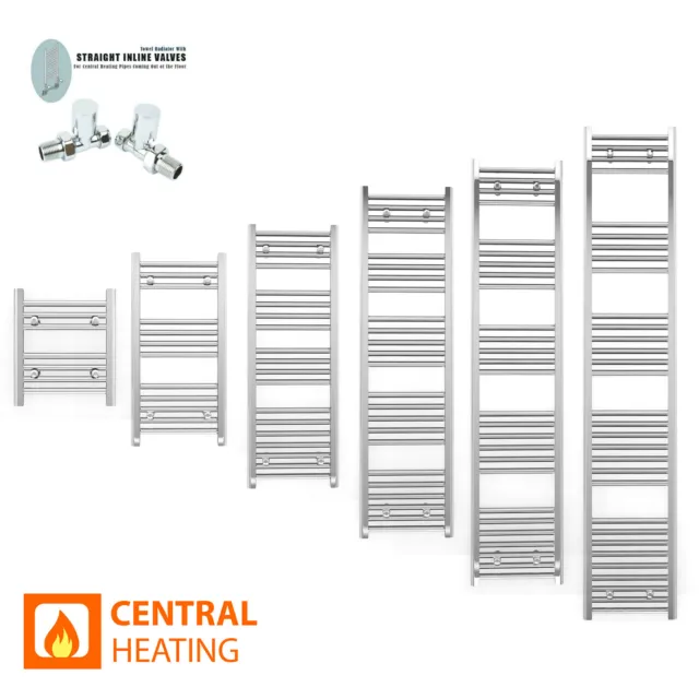 550 mm Wide Chrome Straight Heated Towel Rail Ladder Radiator Bathroom Designer