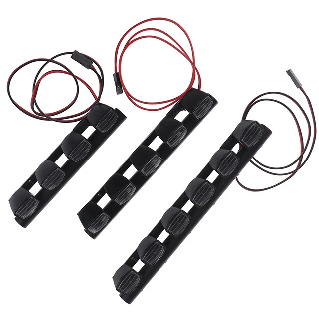 Barre Lumineuse DEL Pour Voiture RC 1/10 1/8 - 4/5/6 Feux, Super Lumineuse, Noire (4,8-6V)