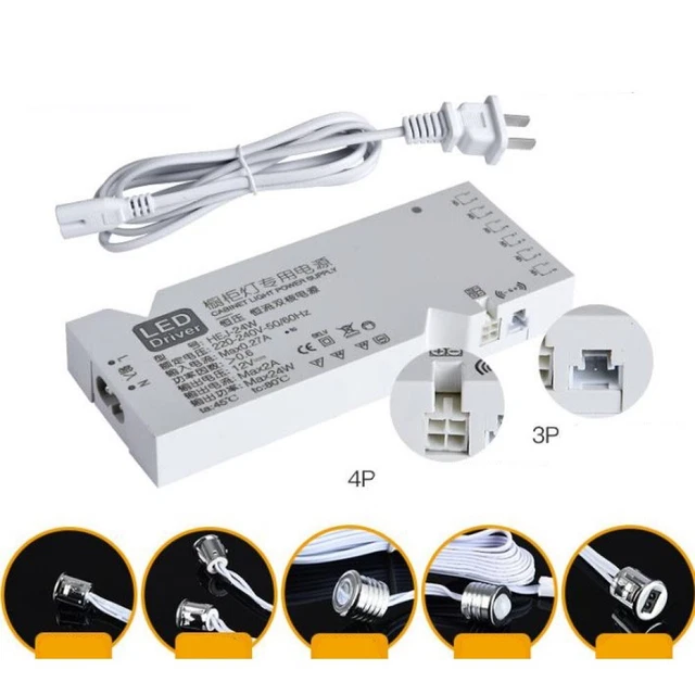 Convertitore Illuminazione LED Trasformatore DC12V per Lampada Armadio 4 10x DuPont Port Driver