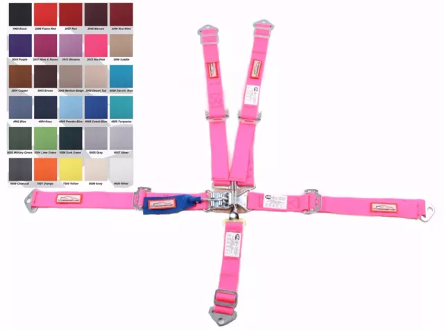 Quarter Midget Racing Harness Sfi 16.1 5 Point Latch & Link Seat Belt Hot Pink