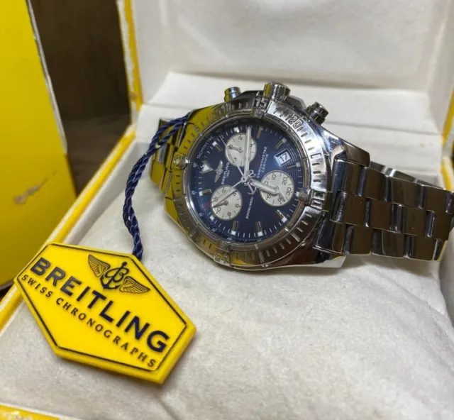 Breitling Colt Chronometer 200M A73380 Super Quartz 27Jewel Mens 41mm Watch Blue 2