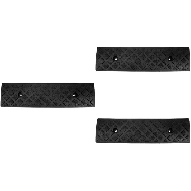 Tappetino a gradini 3 pezzi tappetino da appendere gomma rampe a soglia per porte black