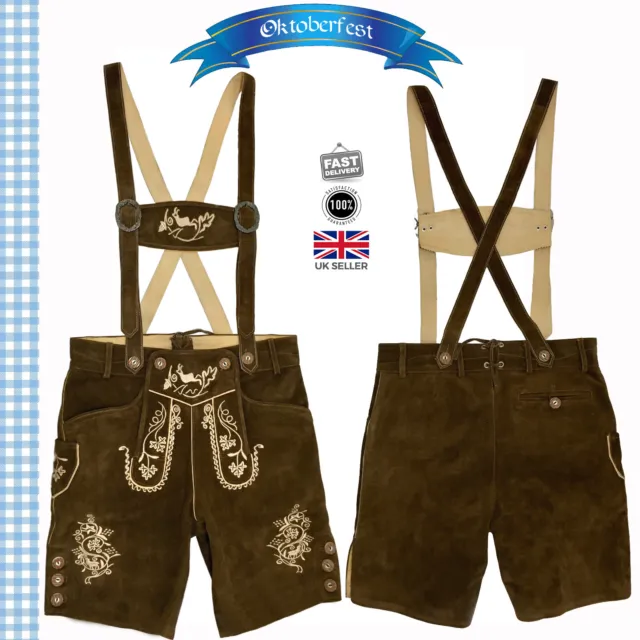 Bavarian Lederhosen with Suspenders UK 32" / EU 48 [RS53-0025]