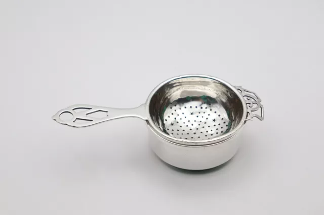 Vintage Sterling Silver Tea Strainer & Dish Hallmarked Birmingham 1947