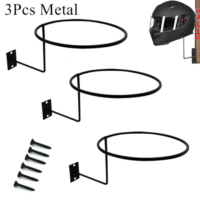 3Pcs Motorcycle ATV Helmet Holder Hook Jacket Bag Display Wall Mount Hanger Rack