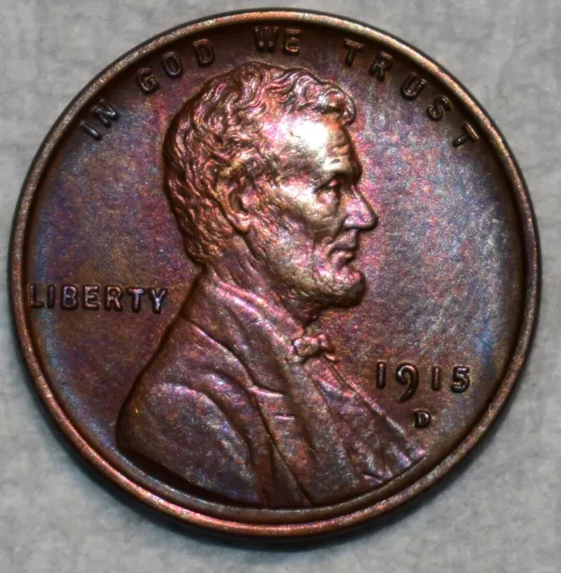 Uncirculated 1915-D Lincoln Cent, Sharp specimen.