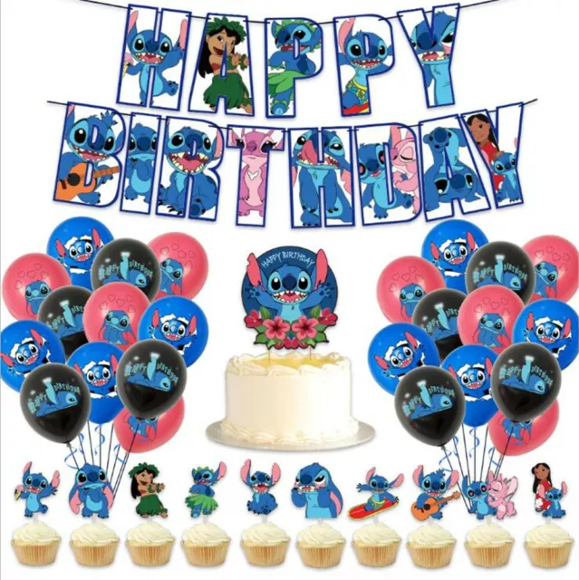 Forniture per feste Lilo e Stitch palloncini striscione bunting decorazioni compleanno