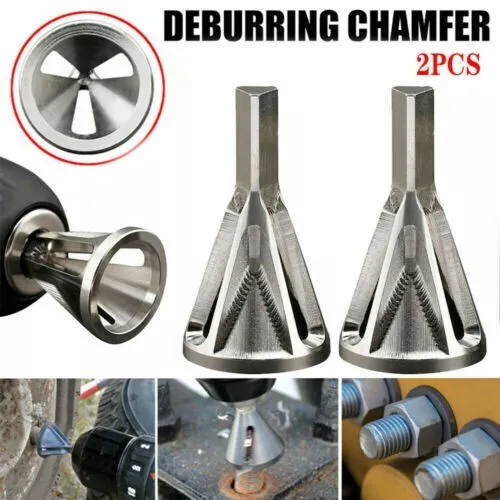 2pcs Deburring External Chamfer Tool Stainless Steel Remove Burr Tools Drill Bit
