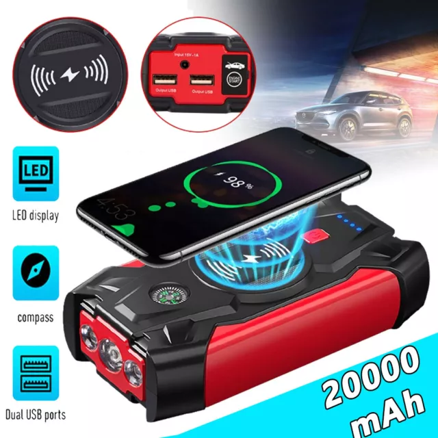 800A Car Jump Starter Power Bank Battery Charger Gas Diesel Engine Pack Booster