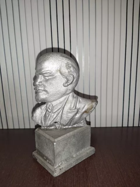 Vladimir Lenin Communist Metal Bust USSR russian Figurine Statue Sculpture 4424