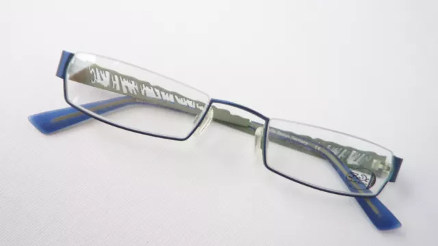 Halbbrillen Brillen blaue Lesebrille Metall nur Unterrand mit Designbügel Gr. M