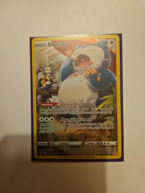 Snorlax Holo Trainer Gallery TG10/TG30 Full Art Lost Origin Pokemon Card