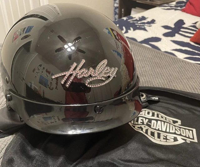 Harley-Davidson Women Destination Half Helmet Black Fiberglass Motorcycle Small
