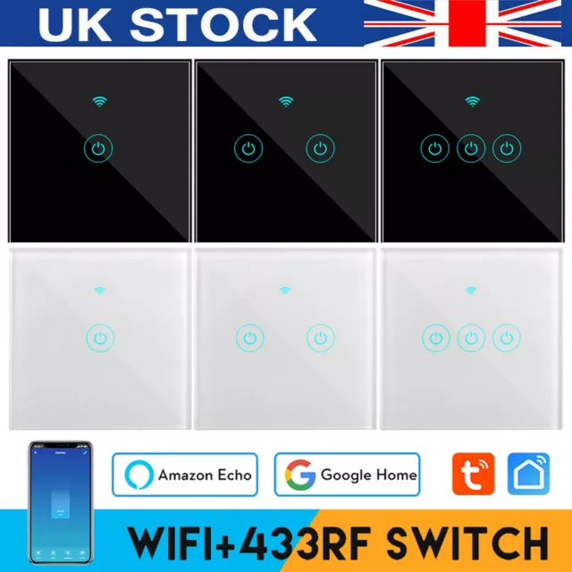 Smart Life WiFi Touch Light Switch Panel NO Neutral Wire Required APP Remote UK