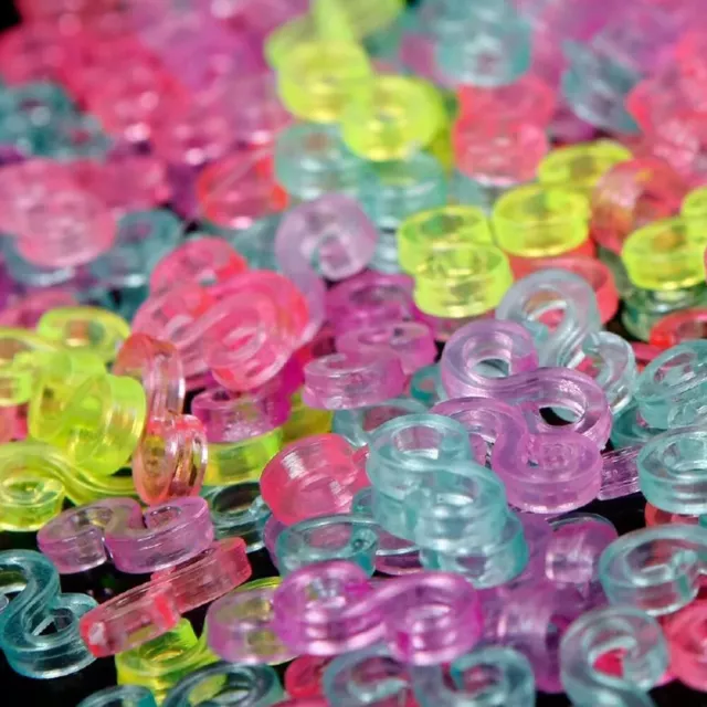 100/200PC Plastic S clips For Loom Bands Refill Knit DIY Ring Jewellery Bracelet