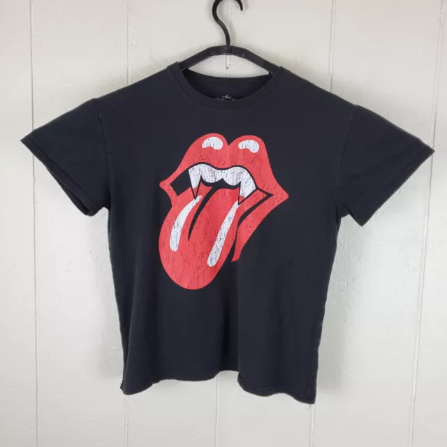 The Rolling Stones Shirt Womens Large Black Graphic Crew Neck Short Sleeve