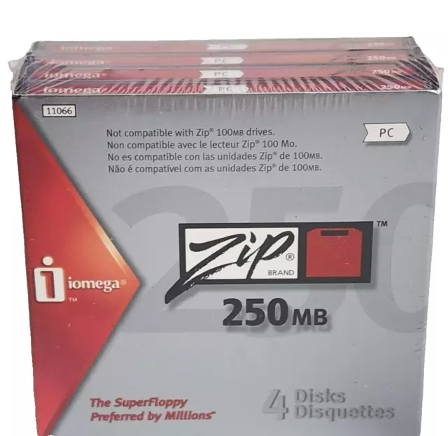 Juego de 4-iomega Zip 250 MB - Unidad de Disco Interna-Marca Zip