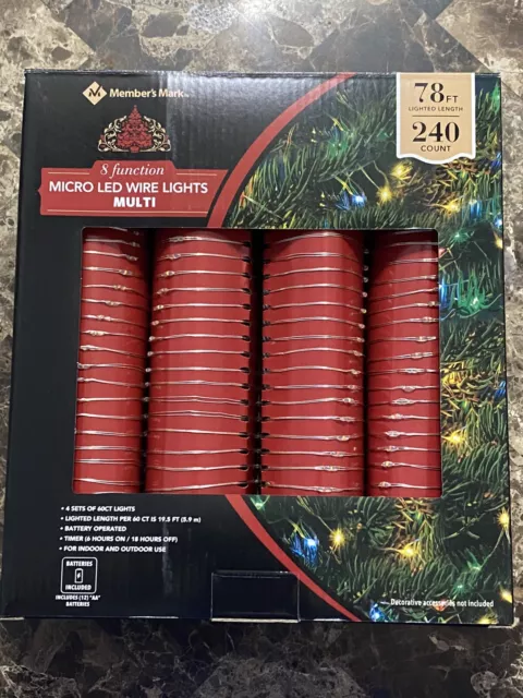 Members Mark Micro LED Wired Lights 240 Count 8 Function! Batteries Included!
