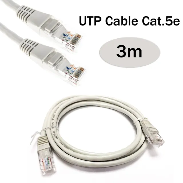 Mr. Tronic 5 Mètres Câble de Réseau Ethernet 5m, CAT5E, AWG24, CCA, UTP,  RJ45
