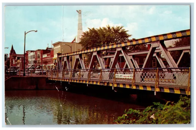 1960's Bridge and River View, Main Street, Brockport New York NY Postcard