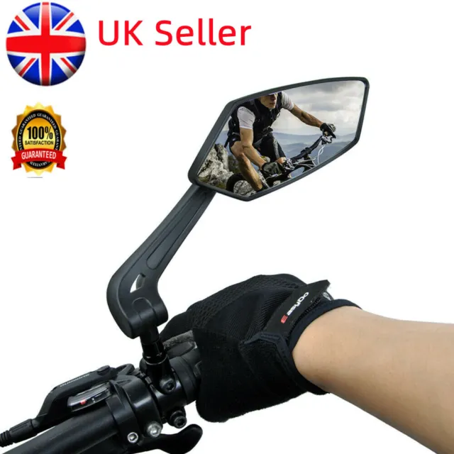 Bicycle Bike Cycle Handlebar Rear View Mirrors Rearview Rectangle Back Mirror HQ