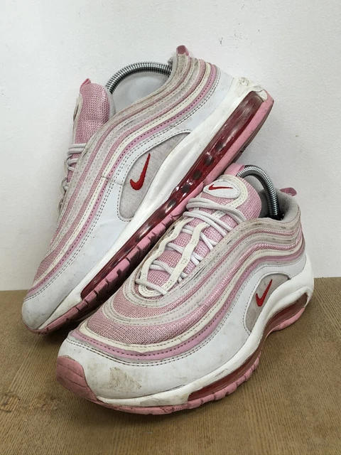 NIKE AIR MAX 97 SE White Pale Pink Opti Yellow Girls Women s Trainers All Sizes 214.99 PicClick UK